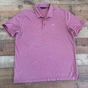 Travis Mathew Heathered Pink Polo Pima Cotton Blend Mens XXL